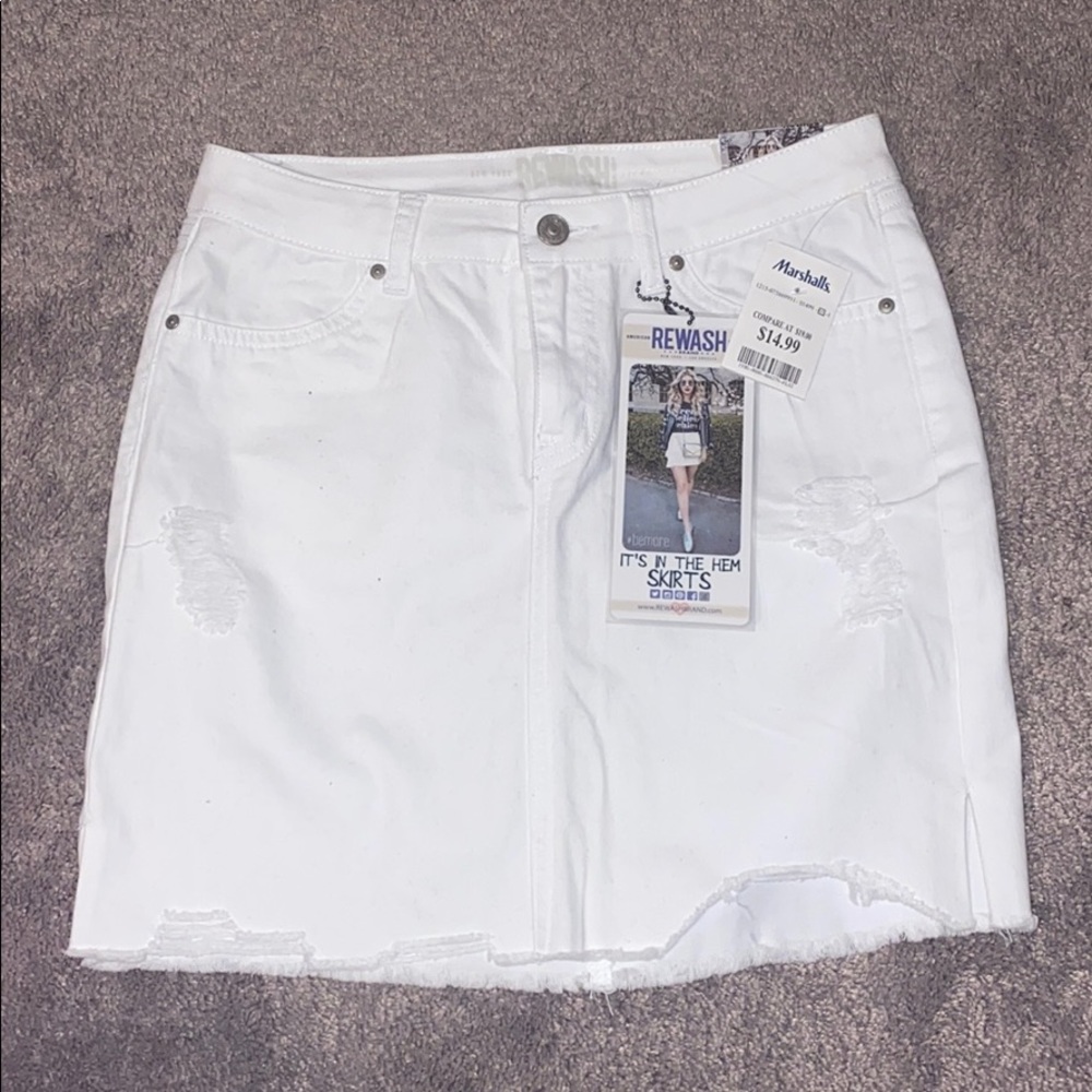 White Light Weight Denim Skirt